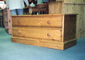 Custom made pine storage trunks and chests.